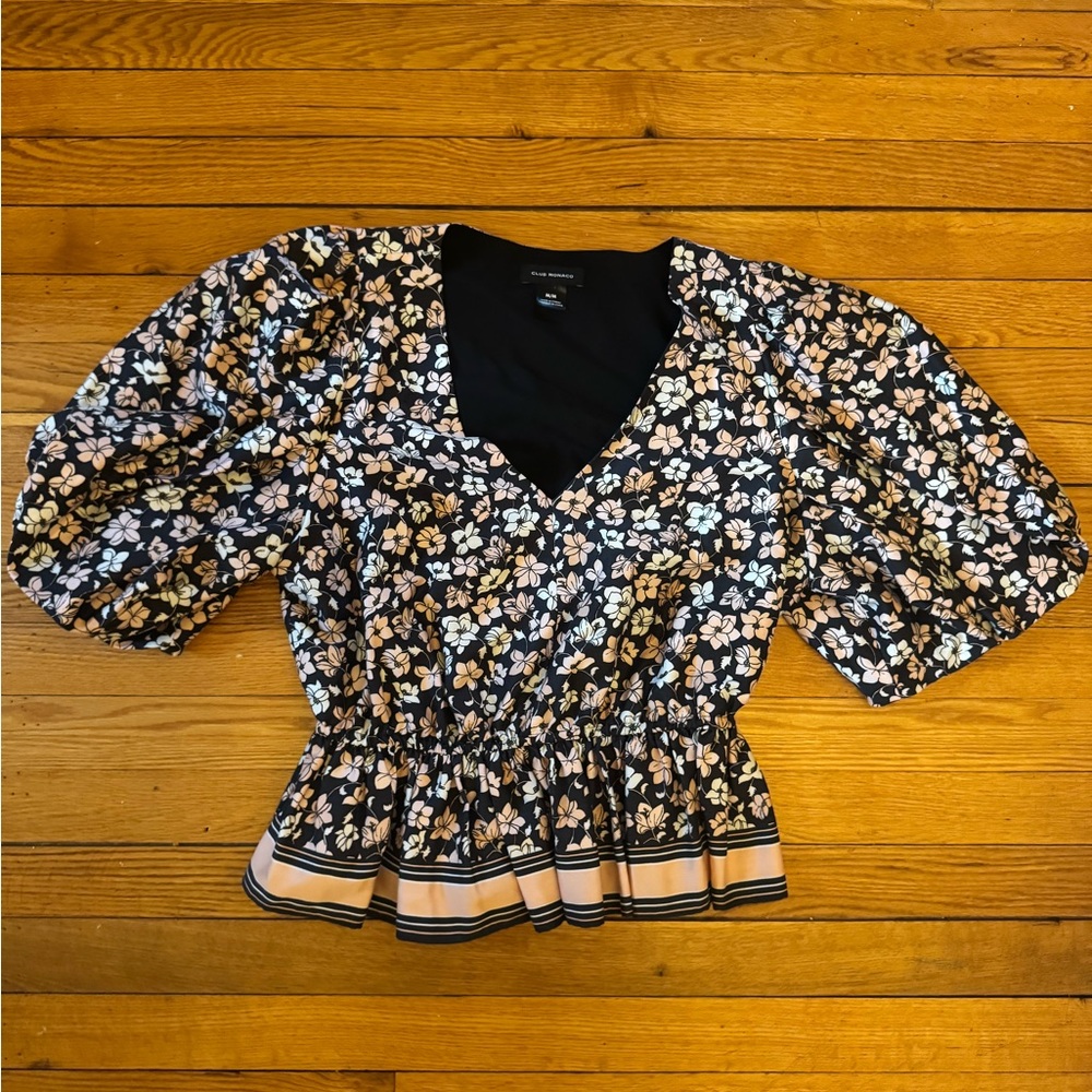 Floral Black Blouse